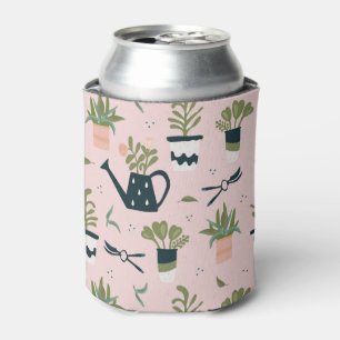 Enfriador De Latas Patrón Impreso de Jardinería Rosa Caprichoso