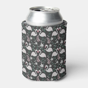 Enfriador De Latas Patrón ininterrumpido de flamenco blanco sobre fon