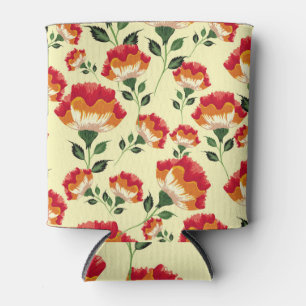 Enfriador De Latas Patrón inmaculado, decoración floral colorida.