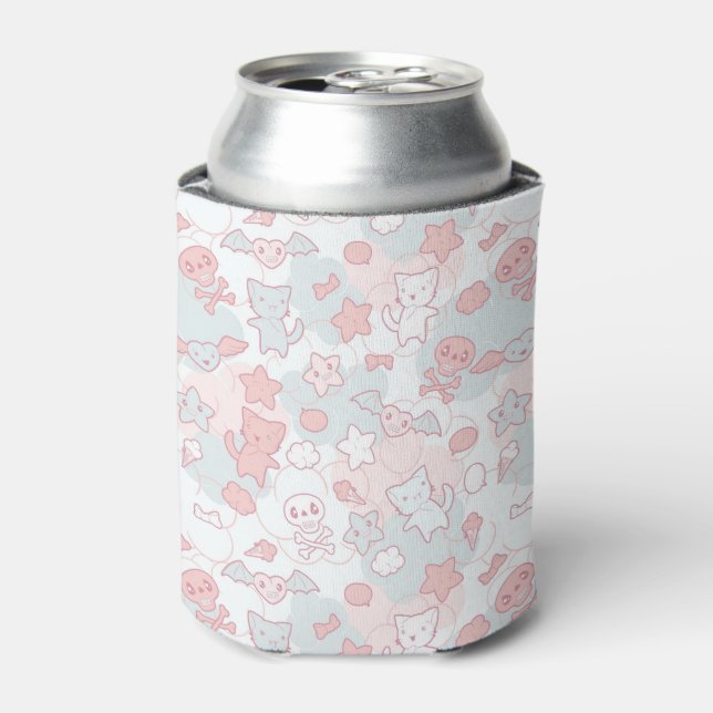 Enfriador De Latas patrón kawaii con doodle (Lata Anverso)