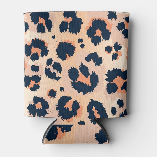 Enfriador De Latas Patrón Leopard: Funny Seamless Design (Anverso)