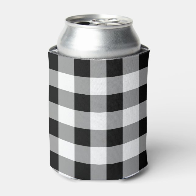 Enfriador De Latas Patrón moderno de búfalo negro y blanco (Lata Anverso)