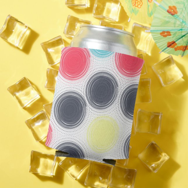 Enfriador De Latas Patrón moderno de círculos coloridos (Verano in situ)