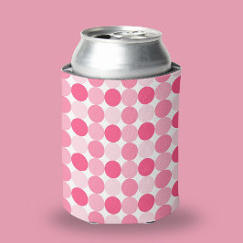 Enfriador De Latas Patrón moderno de lunares rosados lindo y elegante