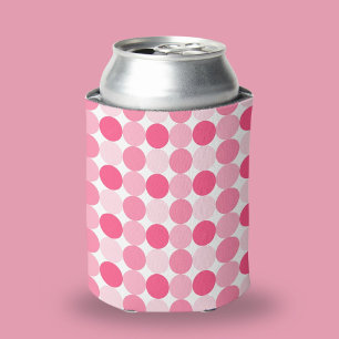 Enfriador De Latas Patrón moderno de lunares rosados lindo y elegante