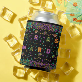 Enfriador De Latas Patrón moderno de Mardi Gras
