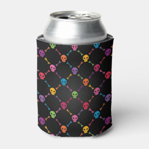 Enfriador De Latas Patrón multicolor con cráneo