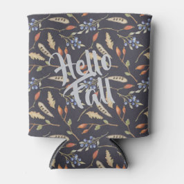 Enfriador De Latas Patrón natural de bosques de otoño azul