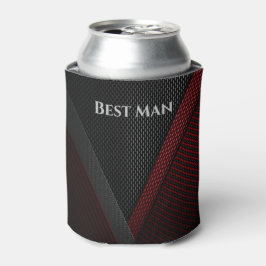Enfriador De Latas Patrón negro y rojo añada tu nombre mejor hombre