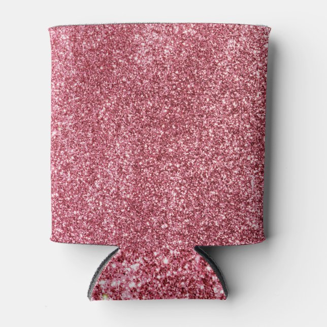 Enfriador De Latas Patrón oro Rosa Purpurina rosa (Anverso)