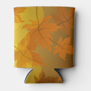 Enfriador De Latas Patrón otoñal con hojas de arce en caída y bokeh