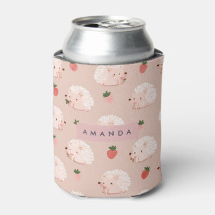 Enfriador De Latas Patrón personalizado de edgehog y fresa