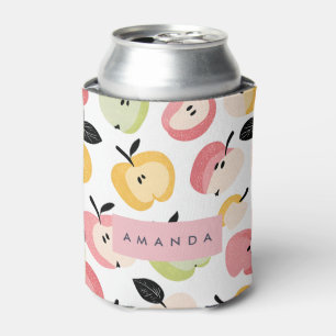 Enfriador De Latas Patrón personalizado de manzana cuta colorido