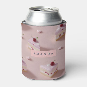 Enfriador De Latas Patrón personalizado de tarta de capa de cerezo