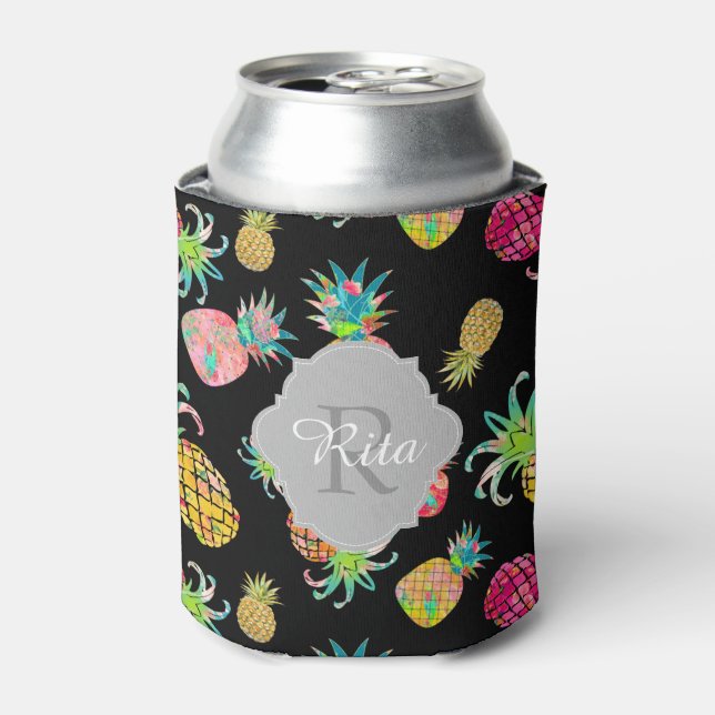 Enfriador De Latas Patrón PixDezines Aloha Pineapples (Lata Anverso)