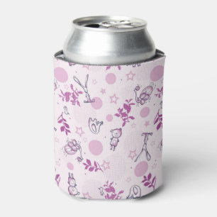 Enfriador De Latas patrón que muestra animales de bebé vintage