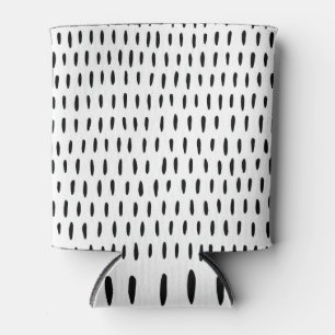 Enfriador De Latas Patrón rayado en blanco y negro: dibujado a mano