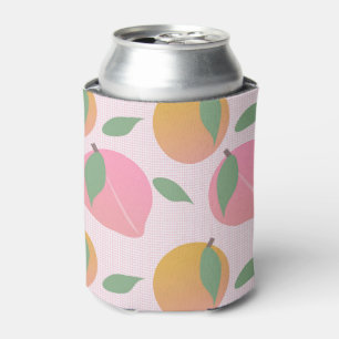 Enfriador De Latas Patrón Retro de Fruta Naranja Rosa Melocotón