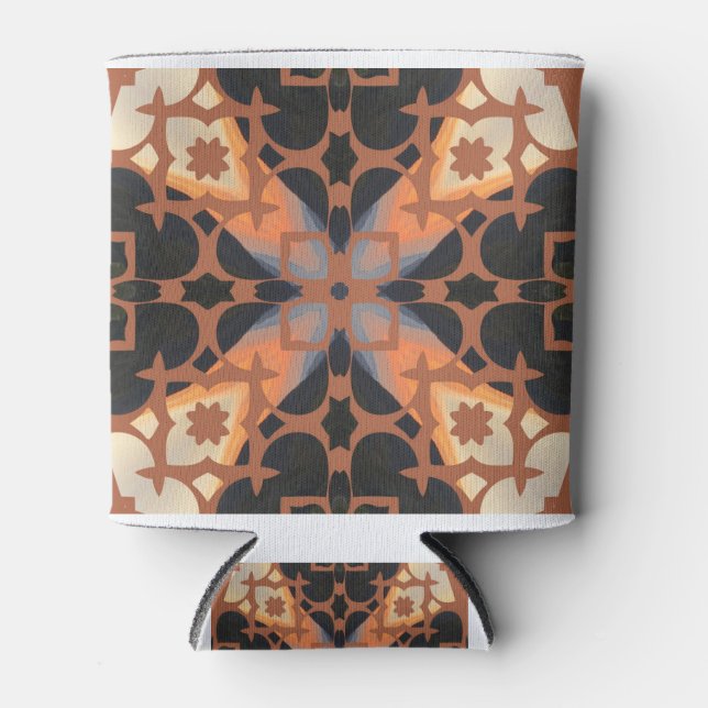 Enfriador De Latas Patrón Retro Tan (Anverso)