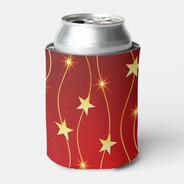 Enfriador De Latas Patrón rojo de rubí adorado por estrella (Lata Anverso)