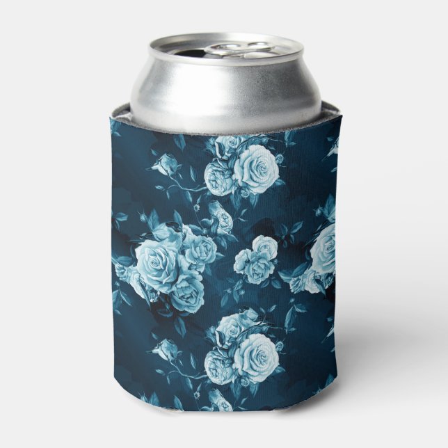 Enfriador De Latas Patrón Rosa azul clásico (Lata Anverso)