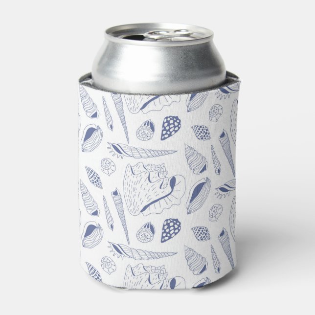 Enfriador De Latas Patrón sin mar con conchas marinas (Lata Anverso)