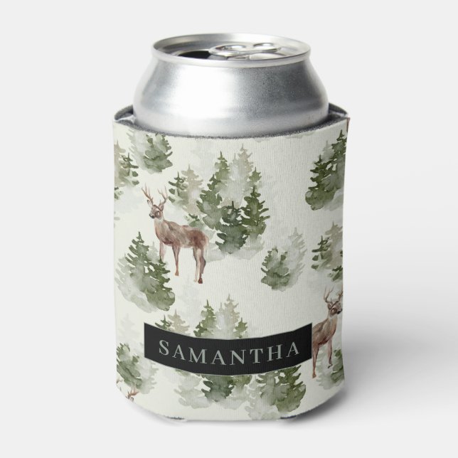 Enfriador De Latas Patrón sin problemas del bosque acuático (Lata Anverso)