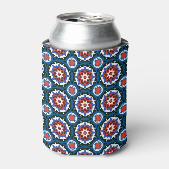 Enfriador De Latas Patrón Suzani Con Ornamento Negrita (Lata Anverso)