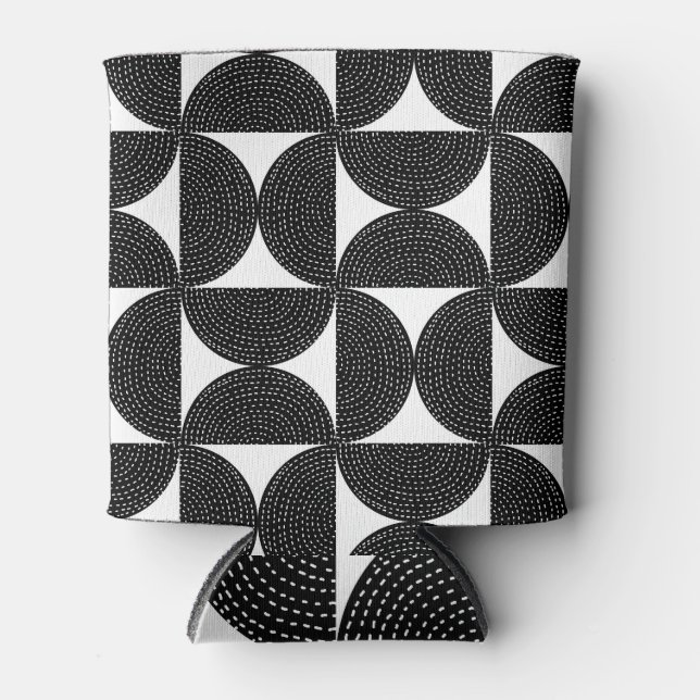 Enfriador De Latas Patrón transparente del estilo abstracto negro de  (Anverso)