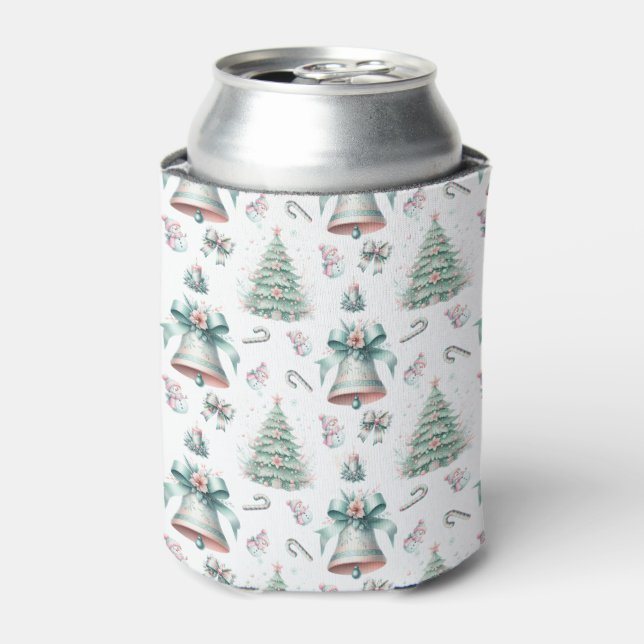 Enfriador De Latas Patrón transparente para Navidades pasteles y mint (Lata Anverso)