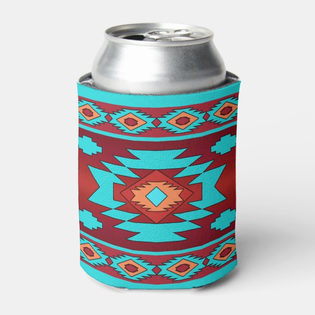 Enfriador De Latas Patrón tribal étnico del suroeste. (Lata Anverso)