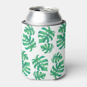 Enfriador De Latas Patrón tropical con hojas de monstera