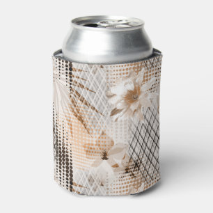 Enfriador De Latas Patrón tropical gris, beige.