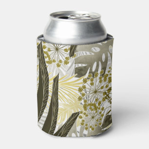 Enfriador De Latas Patrón tropical hojas de palma monstera exóticas