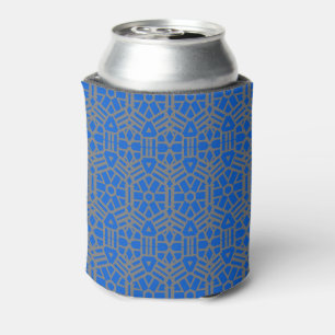 Enfriador De Latas Patrón único azul y plateado