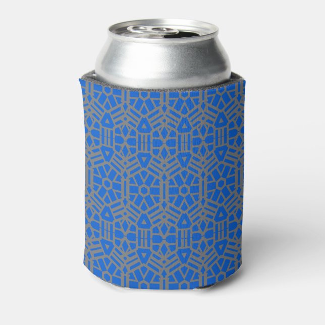Enfriador De Latas Patrón único azul y plateado (Reverso de la lata)