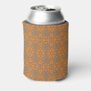 Enfriador De Latas Patrón único naranja y plateado