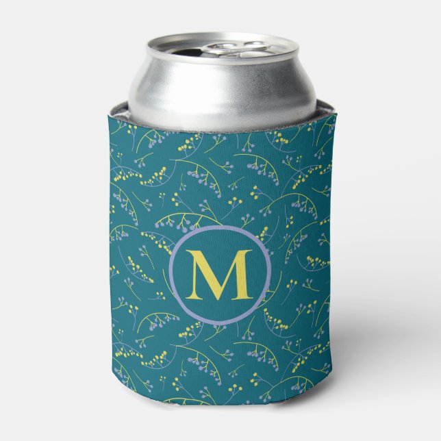 Enfriador De Latas Patrón verde lilo amarillo monocasco elegante (Lata Anverso)