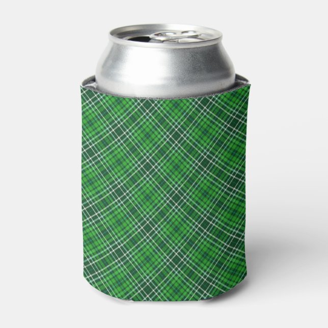 Enfriador De Latas Patrón verde oscuro y verde vegetal (Lata Anverso)