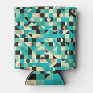 Enfriador De Latas Patrón vintage con triángulos y círculos.