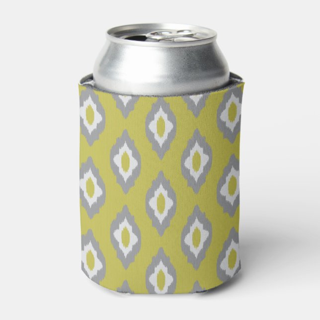 Enfriador De Latas Patrón vintage de Ikat (Lata Anverso)