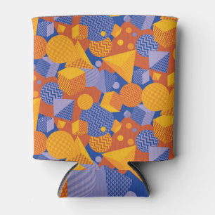 Enfriador De Latas Patrón violeta de Naranja geométrico divertido