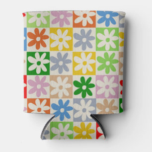 Enfriador De Latas Patrón Y2K de flor de negrita y color