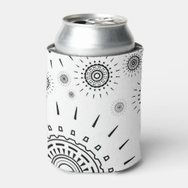Enfriador De Latas Patrones de ráfagas negras sobre blanco