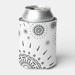 Enfriador De Latas Patrones de ráfagas negras sobre blanco