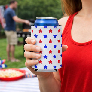Enfriador De Latas Patrónico patrón de lanzamiento de estrellas rojas