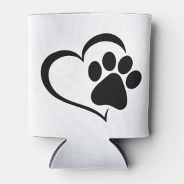 Enfriador De Latas PawPrint y Heart Design