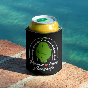 Enfriador De Latas Paz Amor Aguacate Divertido Retro Amante de la Fru