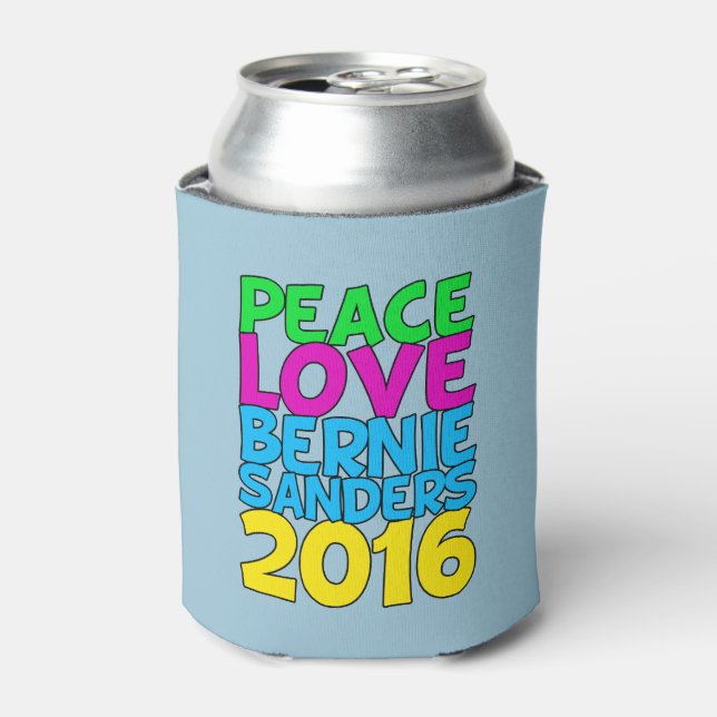 Enfriador De Latas Paz Amor Bernie Sanders 2016 (Lata Anverso)