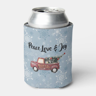 Enfriador De Latas Paz Amor y Alegría con Camión Juguete Rojo Feliz N